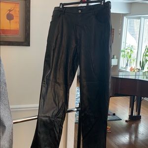 Black pleather pants size 18
